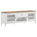 Hollis - 2 Door Wood TV Stand With Drawer - Brown And White - Atlantic Fine Furniture Inc
