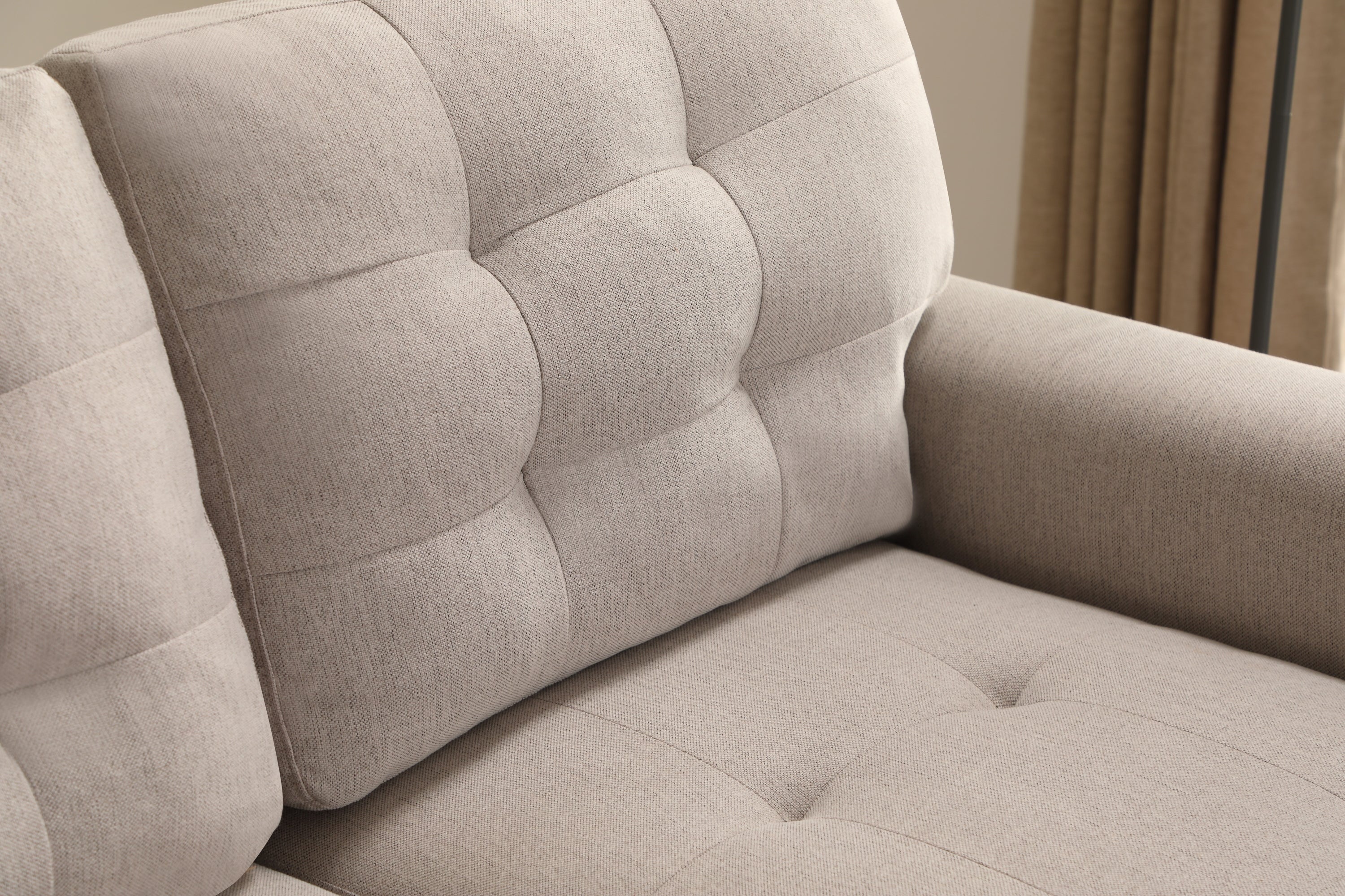Upholstery Sleeper Sectional Sofa Beige - Atlantic Fine Furniture Inc