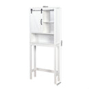 Over-the-Toilet Storage Cabinet, Space-Saving Bathroom Cabinet, with Adjustable Shelves and A Barn Door 27.16 x 9.06 x 67 inch - Atlantic Fine Furniture Inc