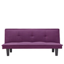 Modern Fabric Futon Sofa Bed , Convertible Folding Futon Sofa Bed Sleeper for Home Living Room .（Purple） - Atlantic Fine Furniture Inc