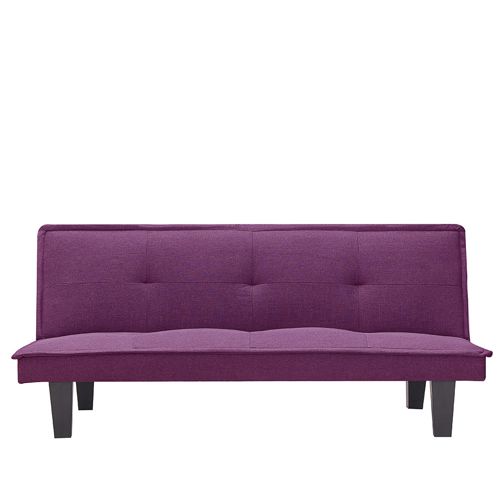 Modern Fabric Futon Sofa Bed , Convertible Folding Futon Sofa Bed Sleeper for Home Living Room .（Purple） - Atlantic Fine Furniture Inc