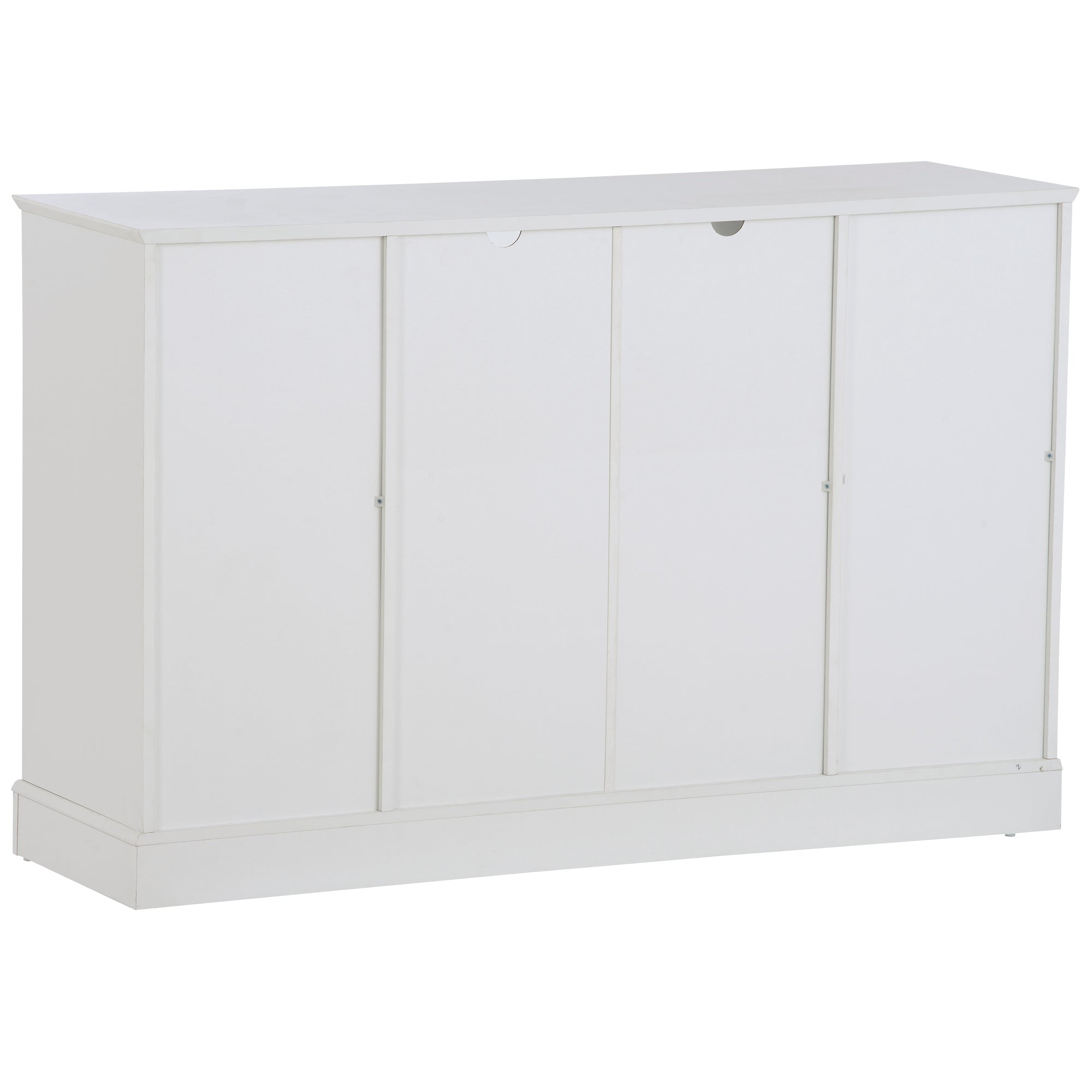 ON-TREND TV Stand for TV up to 60in with 4 Tempered Glass Doors Adjustable Panels Open Style Cabinet, Sideboard for Living room, White (OLD SKU:WF286785AAK) - Atlantic Fine Furniture Inc