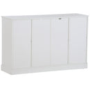 ON-TREND TV Stand for TV up to 60in with 4 Tempered Glass Doors Adjustable Panels Open Style Cabinet, Sideboard for Living room, White (OLD SKU:WF286785AAK) - Atlantic Fine Furniture Inc