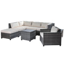 U_Style 8 Piece Rattan Sectional Seating Group with Cushions, Patio Furniture Sets, Outdoor Wicker Sectional - Atlantic Fine Furniture Inc