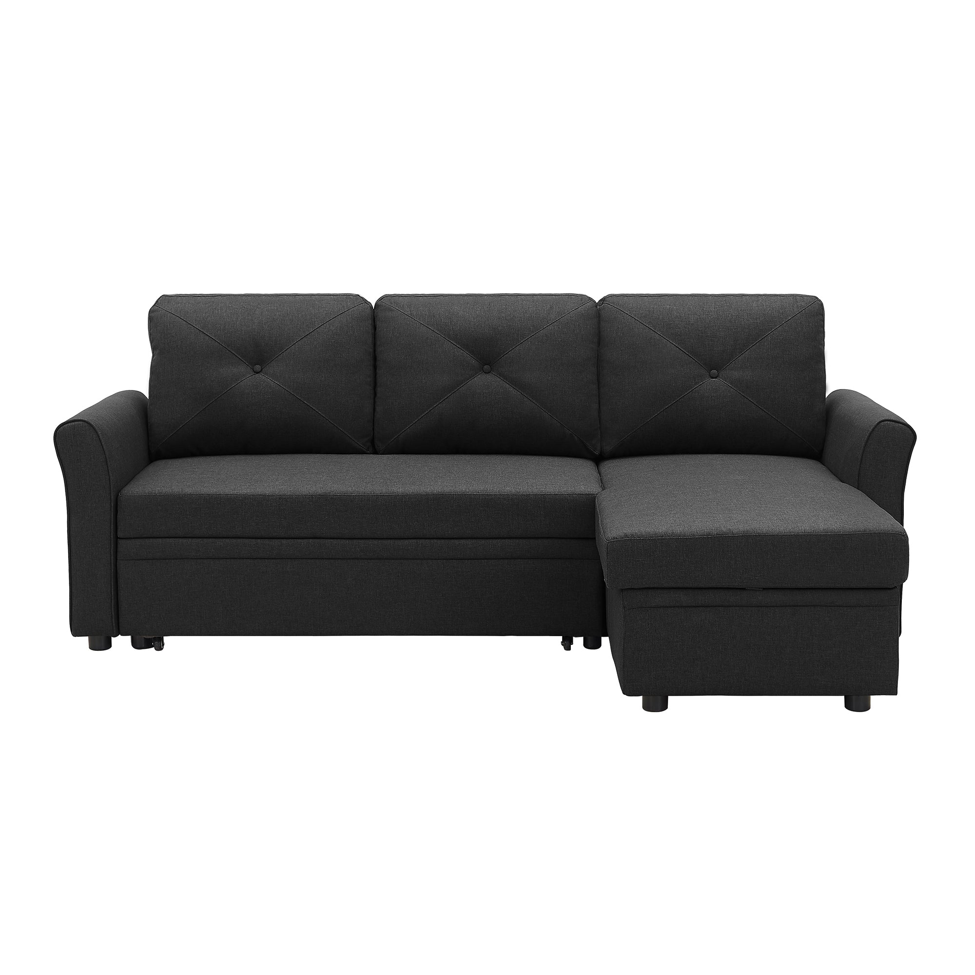 Orisfur. 83" Pull Out Sleeper Sofa Reversible L-Shape 3 Seat Sectional Couch with Storage for Living Room Furniture Set - Atlantic Fine Furniture Inc