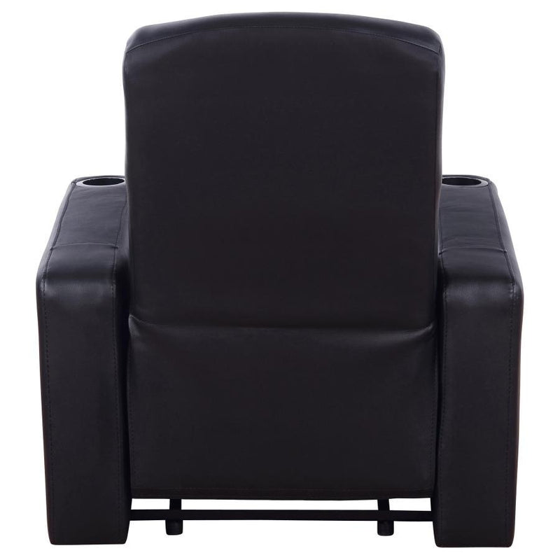 Cyrus - Upholstered Track Arm Recliner - Black