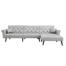 Convertible Sofa bed sleeper light grey velvet - Atlantic Fine Furniture Inc