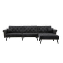 Convertible Sofa bed sleeper Navy Black velvet (same as W223S00869、W223S00706、W223S00457。Size difference, See Details in page.) - Atlantic Fine Furniture Inc