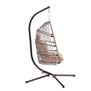 Outdoor Patio Wicker Folding Hanging Chair,Rattan Swing Hammock Egg Chair With Cushion And Pillow - Atlantic Fine Furniture Inc