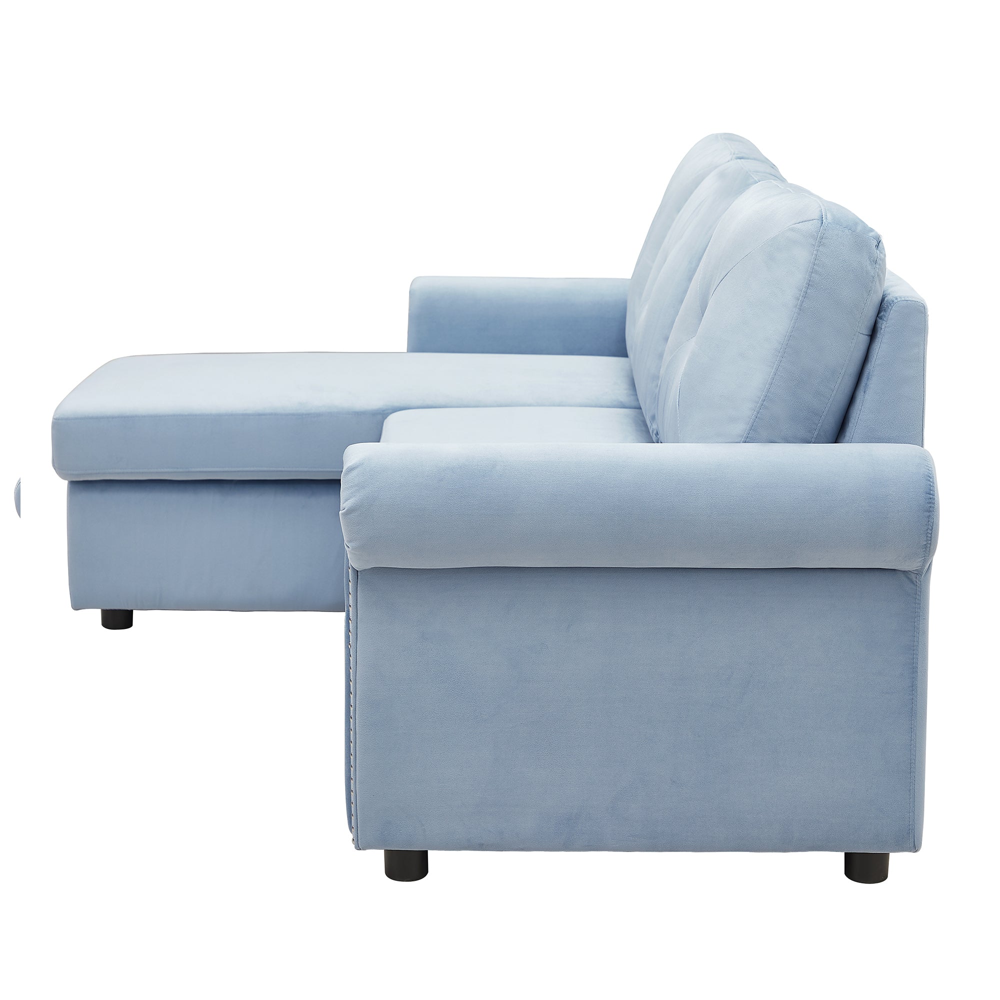 Orisfur. 83" Sleeper Sofa Bed Convertible Sectional Couch, 3-Seater L-Shape Corner Couch with Storage Chaise for Living Room Apartment - Atlantic Fine Furniture Inc