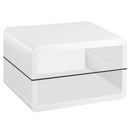 Elana - 1-Shelf Rectangular Side End Table - White High Gloss - Atlantic Fine Furniture Inc