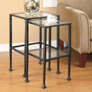 Leilani - 2 Piece Glass Top Nesting Table Set - Black - Atlantic Fine Furniture Inc