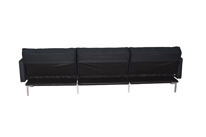 Sectional sofa couch sleeper black