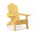 TALE Folding Adirondack Chair with Pullout Ottoman with Cup Holder, Oversized, Poly Lumber,  for Patio Deck Garden, Backyard Furniture, Easy to Install,YELLOW. Banned from selling on Amazon - Atlantic Fine Furniture Inc