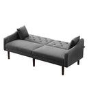 FUTON SOFA SLEEPER GREY VELVET WITH 2 PILLOWS（same as W223S01368。Size difference, See Details in page.） - Atlantic Fine Furniture Inc