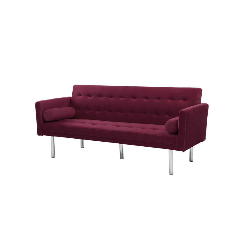 Square arm sleeper sofa Red Velvet ***Not available for sale on Walmart***