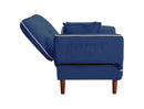 RELAX LOUNGE SOFA BED SLEEPER WITH 2 PILLOWS NAVY BLUE FABRIC - Atlantic Fine Furniture Inc