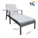 Outdoor Patio Lounge Chairs Rattan Wicker Patio Chaise Lounges Chair Gray - Atlantic Fine Furniture Inc