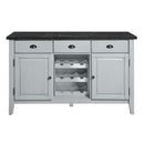 Lanton - Server - Marble & Antique White Finish - Atlantic Fine Furniture Inc