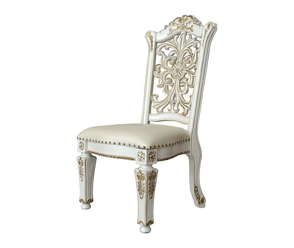 Vendom - Side Chair (Set of 2) - PU & Antique Pearl Finish - 48" - Atlantic Fine Furniture Inc