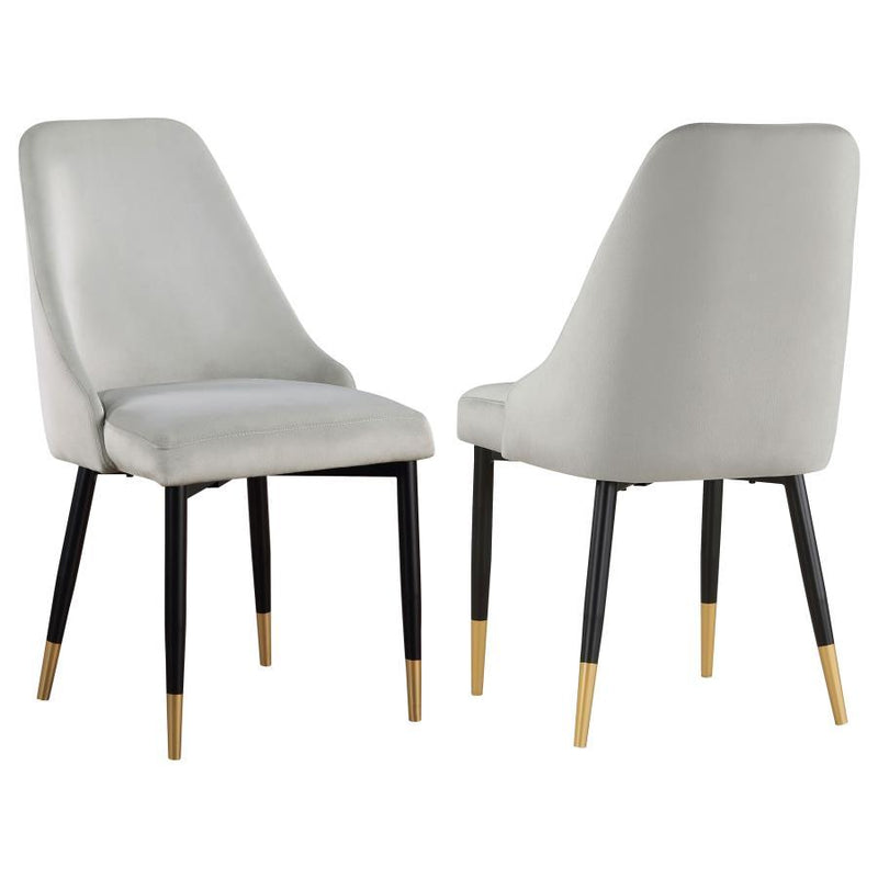 Gabrielle - Upholstered Solid Back Dining Side Chair (Set of 2) - Gray and Black