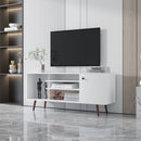 TV Stand Use in Living Room Furniture with 1 storage and 2 shelves Cabinet, high quality particle board,White - Atlantic Fine Furniture Inc