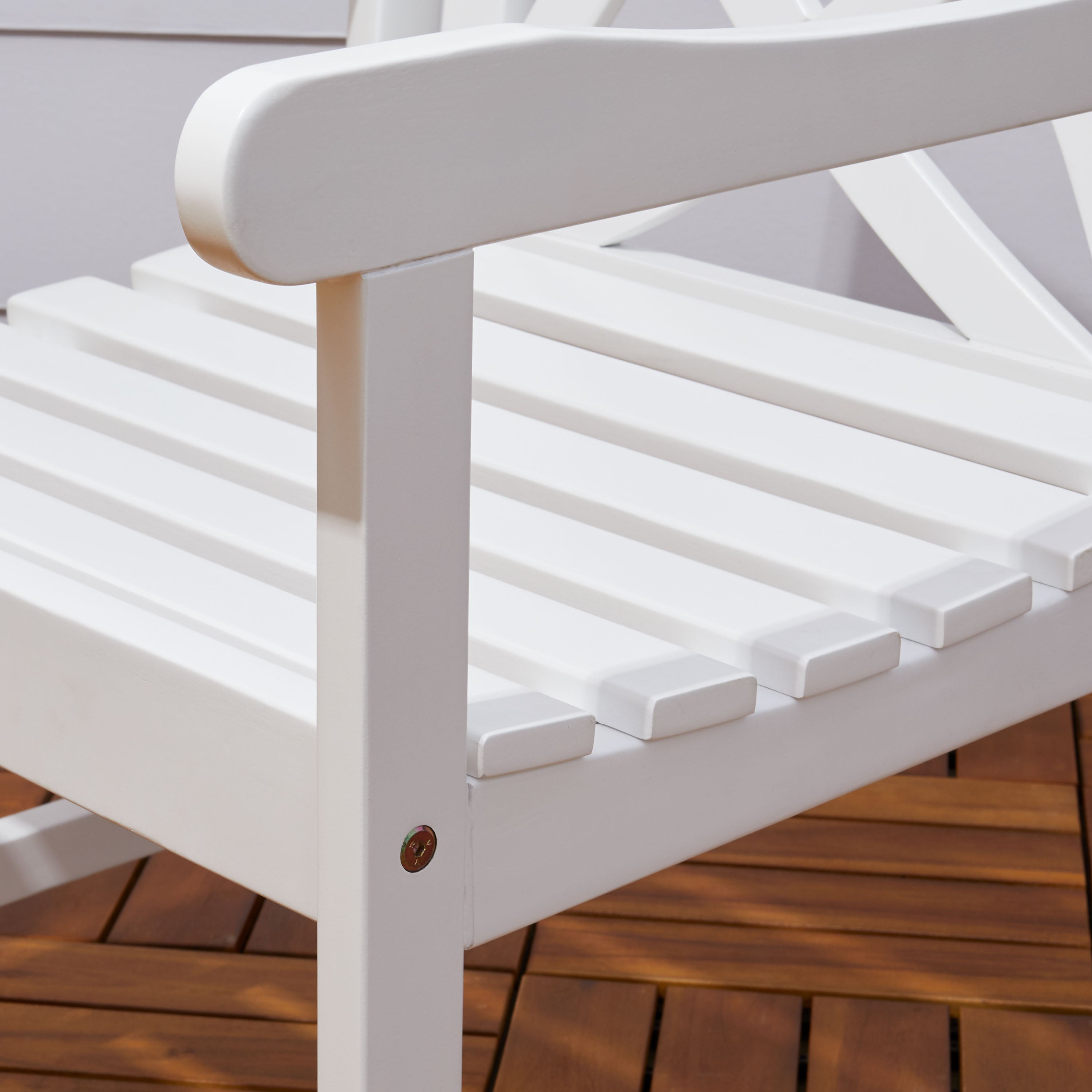 Bradley Outdoor 5-piece Wood Patio Dining Set in White - Atlantic Fine Furniture Inc