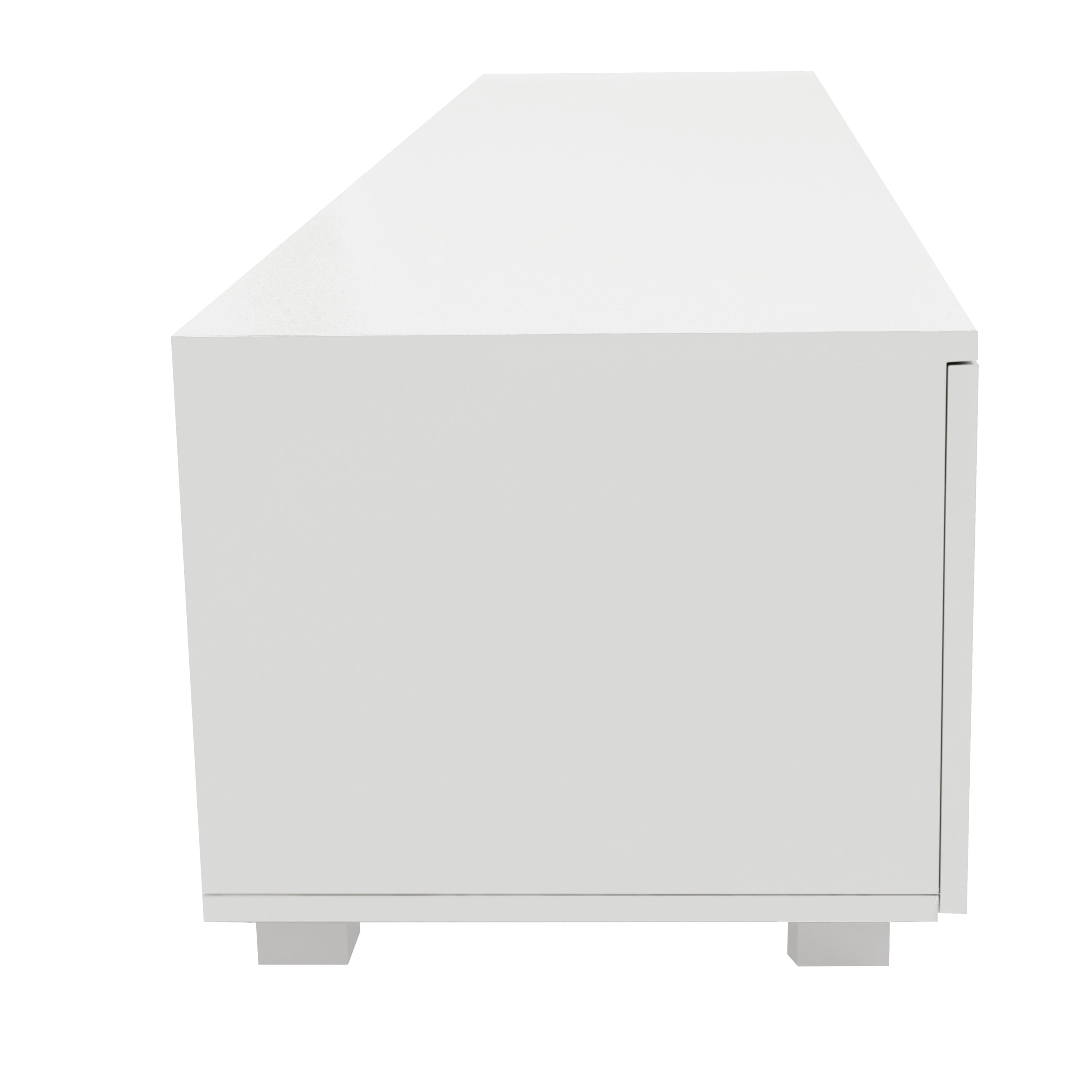 White TV Stand for 70 Inch TV Stands, Media Console Entertainment Center Television Table, 2 Storage Cabinet with Open Shelves for Living Room Bedroom - Atlantic Fine Furniture Inc