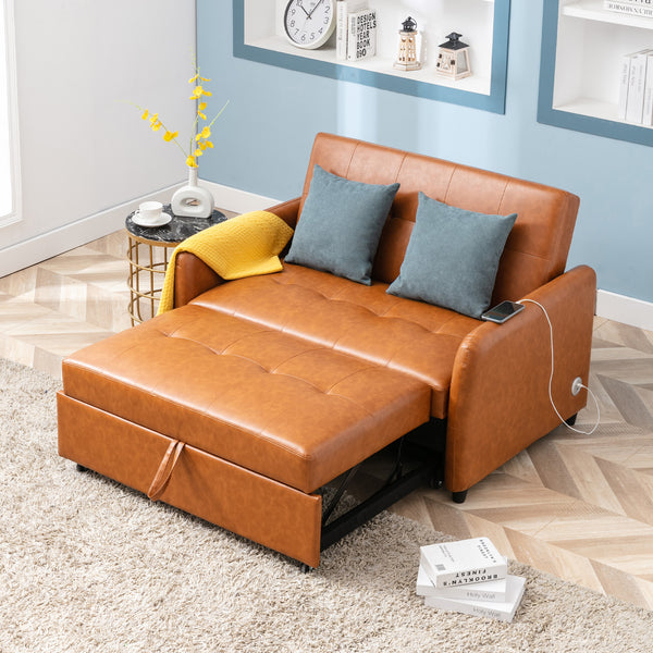 Orisfur. 51" Convertible Sleeper Bed, Adjustable Oversized Armchair  with Dual USB Ports for Small Space - Atlantic Fine Furniture Inc