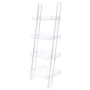 Amaturo - 4-Shelf Acrylic Ladder Bookshelf - Clear - Atlantic Fine Furniture Inc