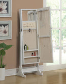 Zayas - Cheval Mirror With Jewelry Storage - White - Atlantic Fine Furniture Inc