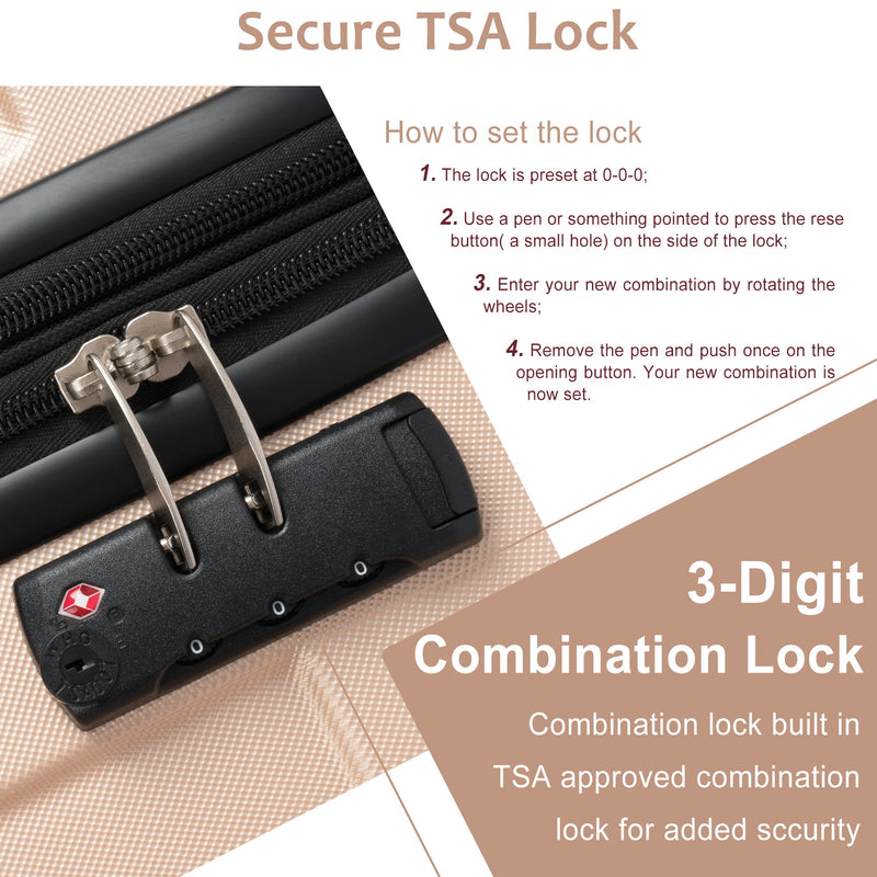 Hardshell Luggage Spinner Suitcase With TSA Lock Lightweight Expandable