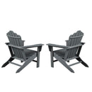Classic Outdoor Adirondack Chair Set of 2 for Garden Porch Patio Deck Backyard, Weather Resistant Accent Furniture, Slate Grey - Atlantic Fine Furniture Inc