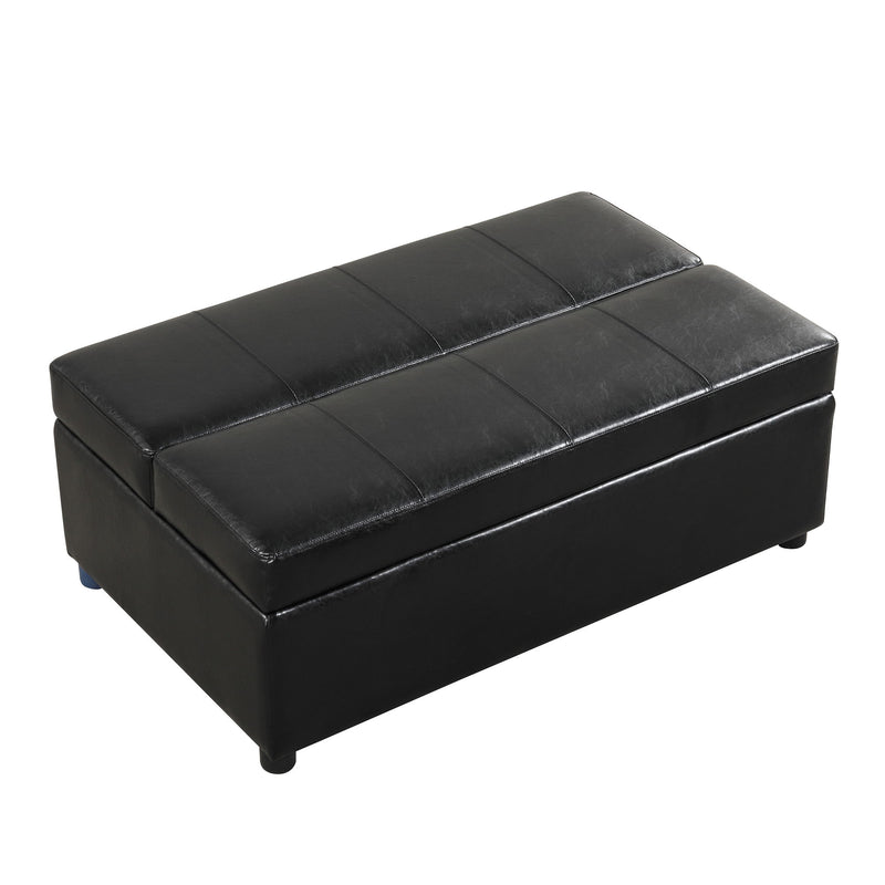Twin Size Folding Ottoman Sleeper Bed With Mattress Convertible Guest Bed Black