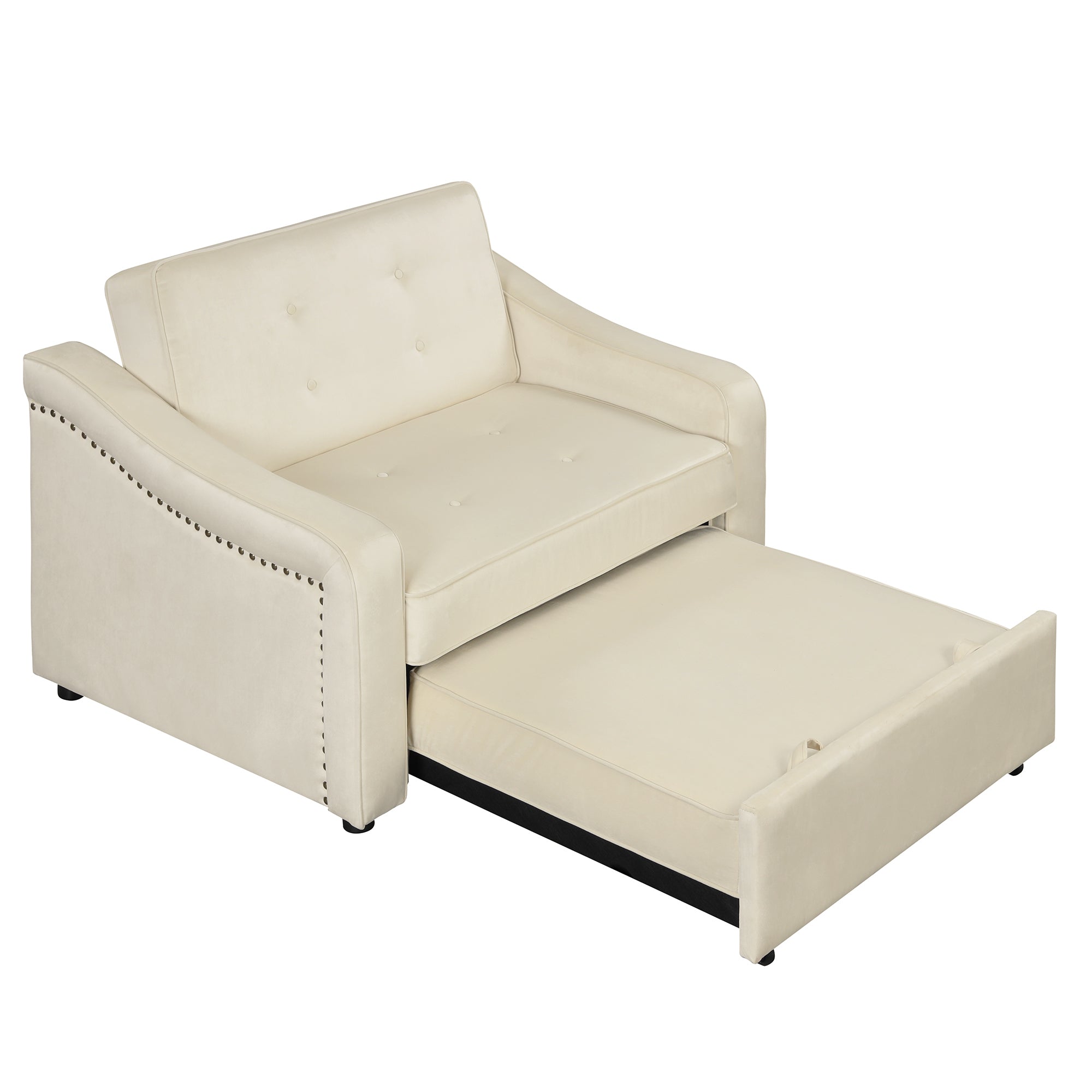 Orisfur. 50.6" Convertible Sleeper Bed, Adjustable Sofa Couch with Dual USB Ports for Living Room Space（Cream White） - Atlantic Fine Furniture Inc