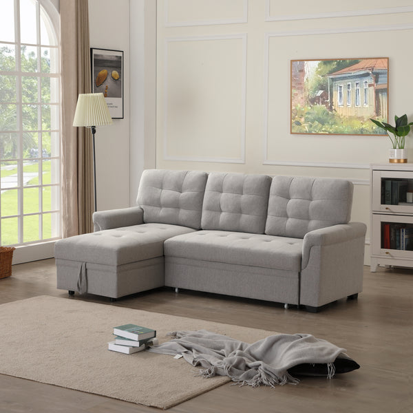 Upholstery Sleeper Sectional Sofa Gray - Atlantic Fine Furniture Inc