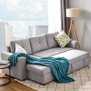 [VIDEO] 90" Reversible Pull out Sleeper L-Shaped Sectional Storage Sofa Bed,Corner sofa-bed with Storage Chaise Left/Right Handed - Atlantic Fine Furniture Inc