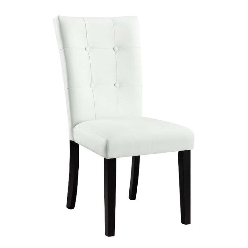 Hussein - Side Chair (Set of 2) - White PU & Black Finish