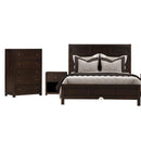 Classic Rich Brown 3 Pieces Queen Bedroom Set (Queen Bed + Nightstand+ Chest) - Atlantic Fine Furniture Inc