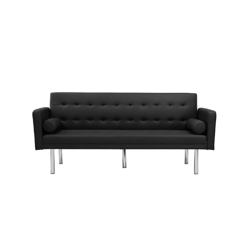 Square arm sleeper sofa BLACK PU ***Not available for sale on Walmart***