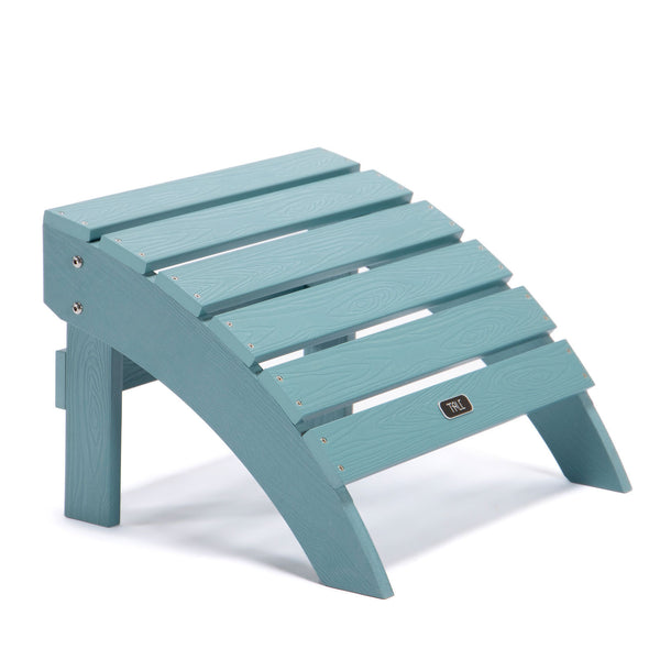 TALE Adirondack Ottoman Footstool All-Weather and Fade-Resistant Plastic Wood for Lawn Outdoor Patio Deck Garden Porch Lawn Furniture Blue - Atlantic Fine Furniture Inc