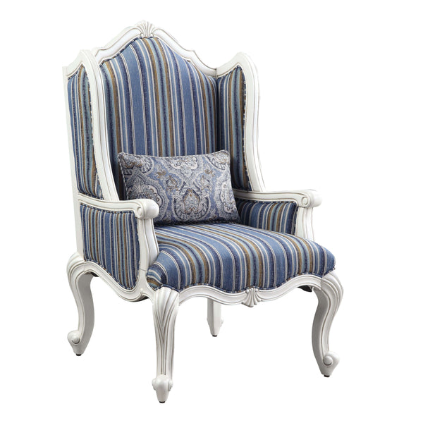 Ciddrenar - Chair - Fabric & White Finish - Atlantic Fine Furniture Inc