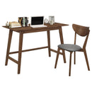 Karri - 2 Piece Home Office Computer Desk And Chair Set - Walnut - Atlantic Fine Furniture Inc