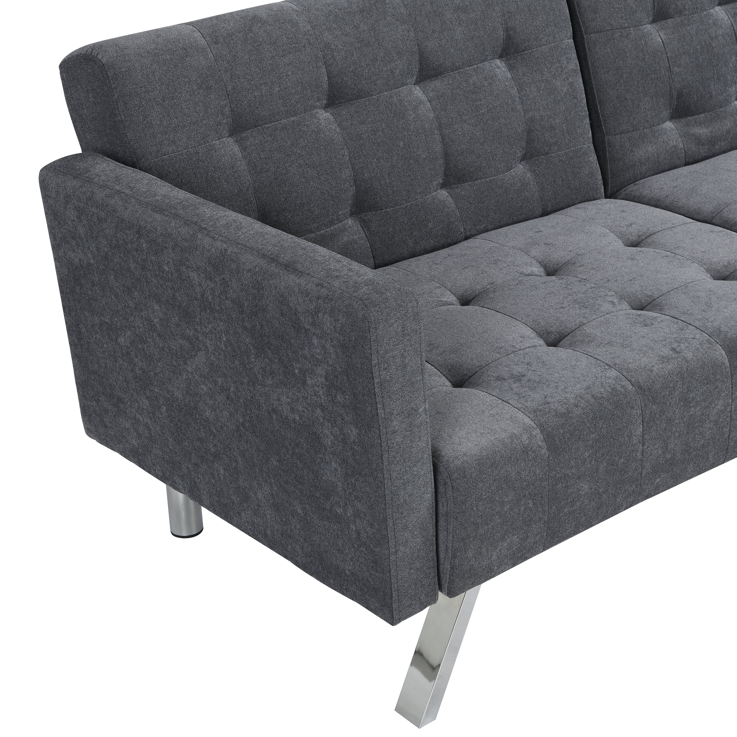 Sofa Bed Convertible Folding Dark Grey Lounge Couch Loveseat Sleeper Sofa  Armrests Living Room Bedroom Apartment Reading Room - Atlantic Fine Furniture Inc