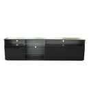 FURNITURE & TV Stand Matte Body High Gloss Doors Modern TV Stand LED,Black - Atlantic Fine Furniture Inc