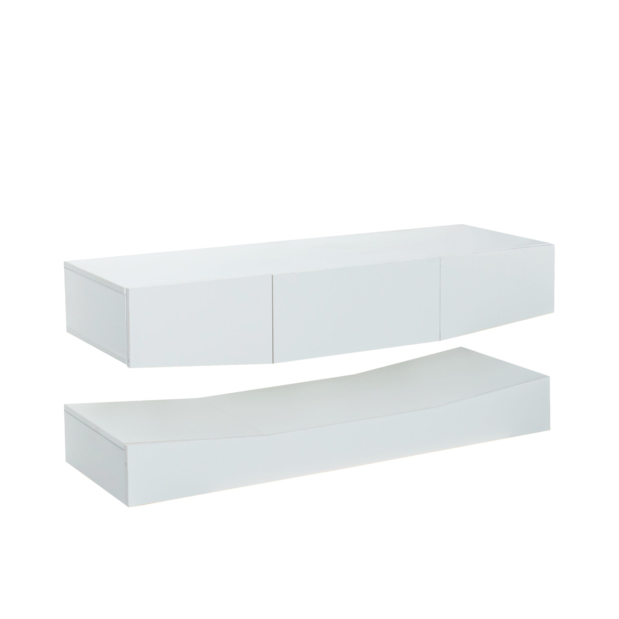 LED TV Stand for 55 inch TV, Modern Entertainment Center with LED Lights, TV & Media Furniture Console for Under TV Living Game Room Bedroom,White - Atlantic Fine Furniture Inc