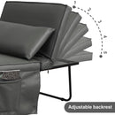 Sofa Bed 4 in 1 Ottoman Sleeper Bed Convertible Chair Bed with Adjustable Back Breathable Sleeper Guest Bed for Small Room, Grey - Atlantic Fine Furniture Inc