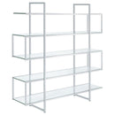 Elmer - 5-Shelf Bookshelf - Clear And Chrome - Atlantic Fine Furniture Inc