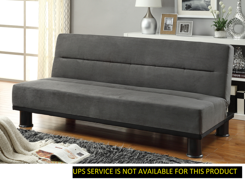 Gray Microfiber Upholstered Elegant Lounger 1pc Solid Wood Plywood Frame Foam Padded Cushions Sofa Sleeper