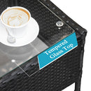 Patio Furniture Set, Outdoor Chairs and Coffee Table, PE Rattan Wicker Bistro Table Set for Balcony, Lawn, Garden, Backyard, Beige (Throw Pillow NOT Included) - Atlantic Fine Furniture Inc